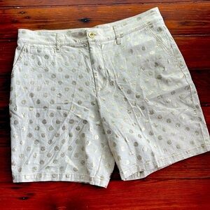 Anthropologie Cream Polka Dot Shorts